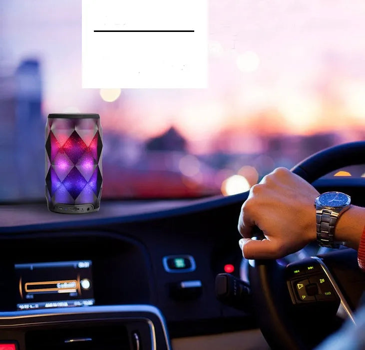 Black crystal diamond cut Coke can Bluetooth speaker lantern with colourful lighting effects and touch controls