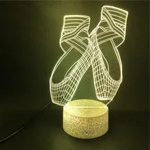 3D ballet dancer LED night light with remote control showing seven colour options