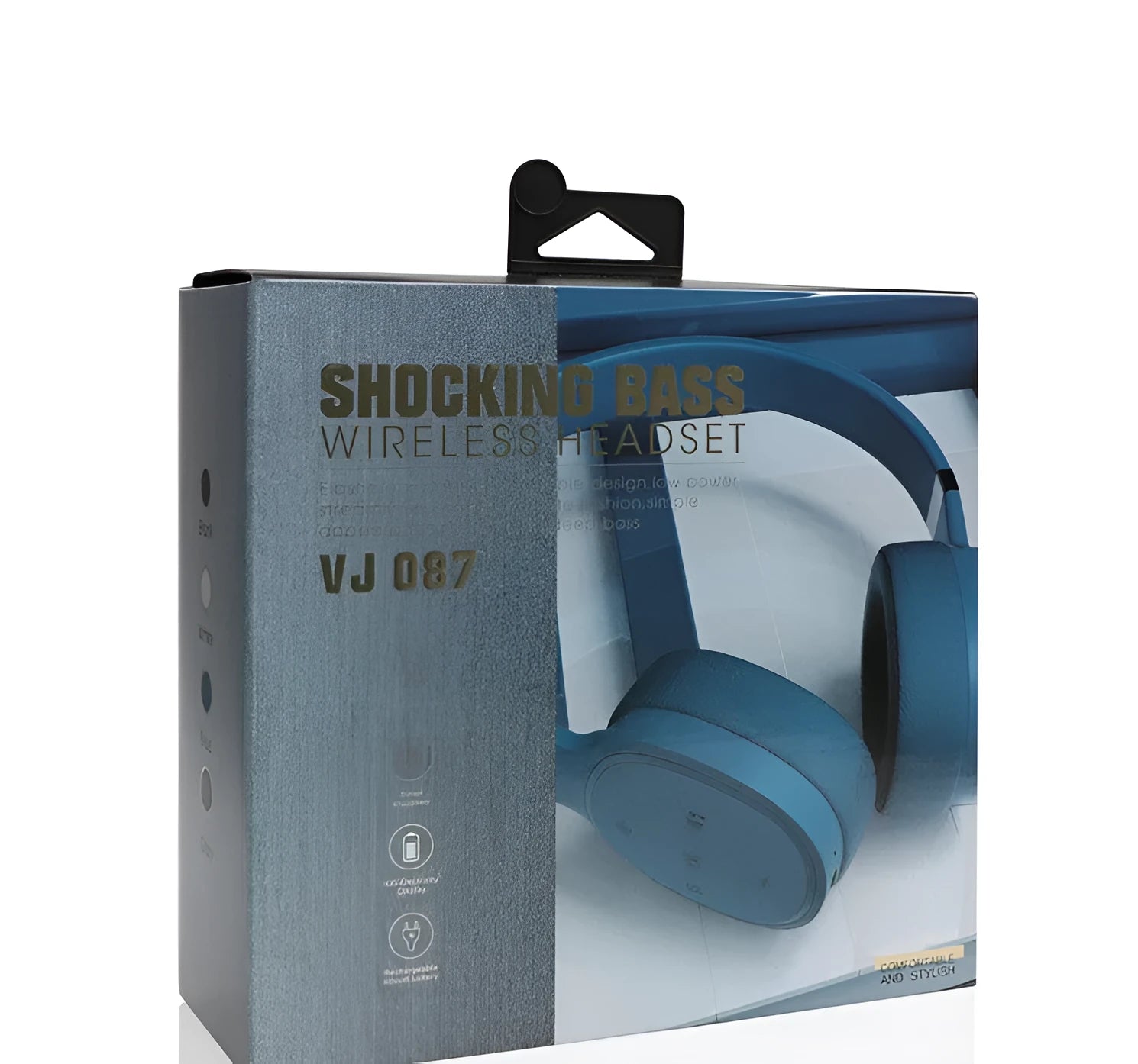 Wireless Bluetooth headset with 40mm speakers available in black, blue, grey, or white colours