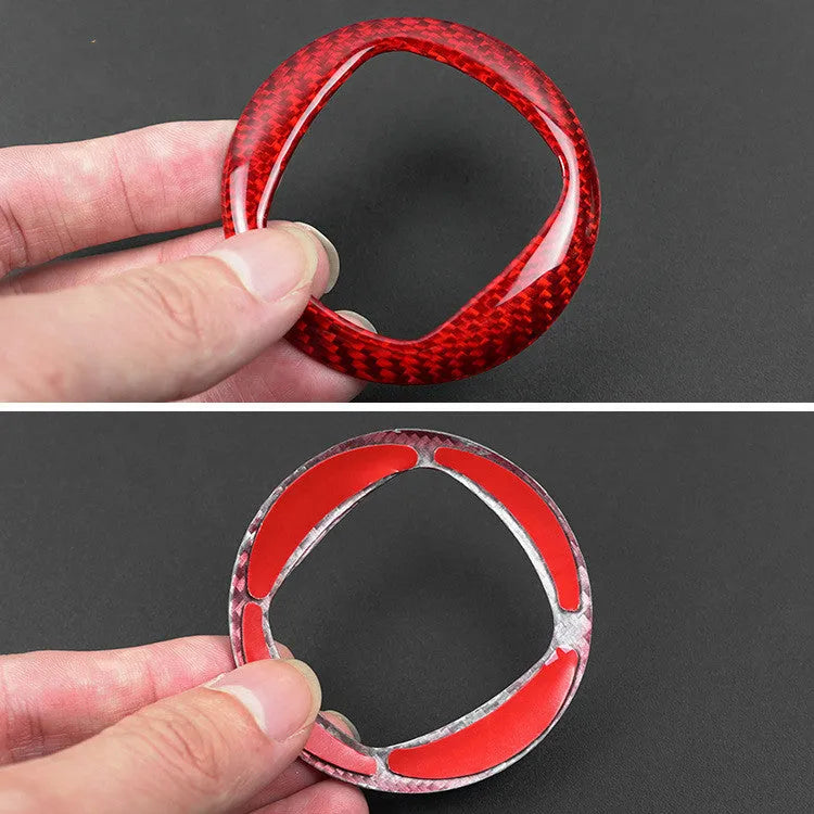 Real dry carbon carbon fibre steering wheel decorative frame in black or red colour options
