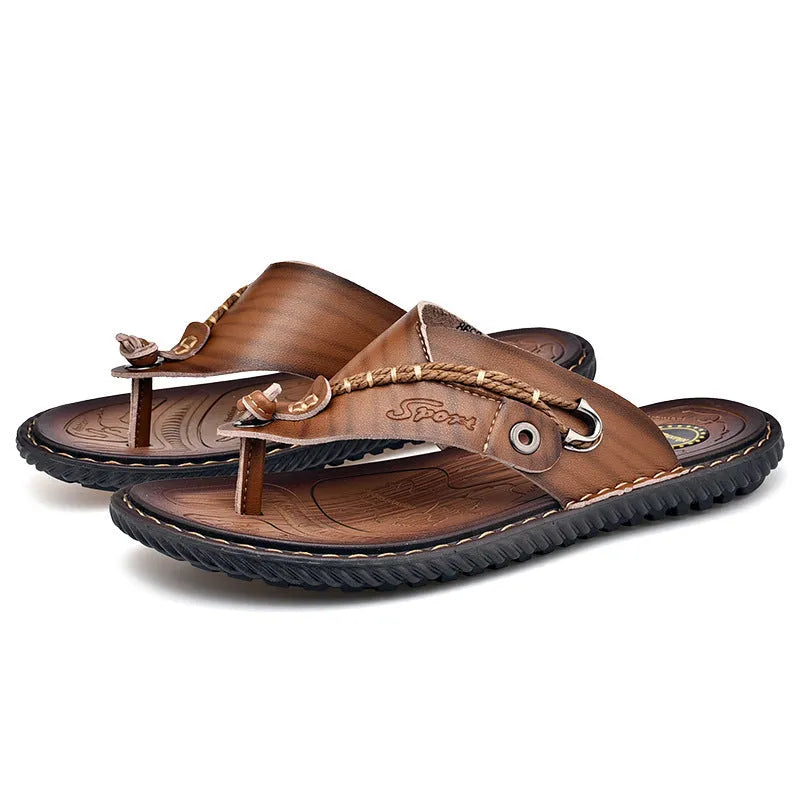Men's lightweight casual slipper in PU leather with non-slip sole, shown in available colours.