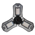 Foldable silver die-cast aluminium industrial LED lamp with a wide-angle lens for garage lighting.