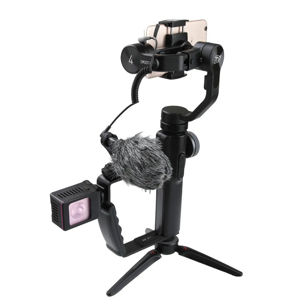 Black aluminium alloy mobile stabiliser handheld holder for smartphone video recording