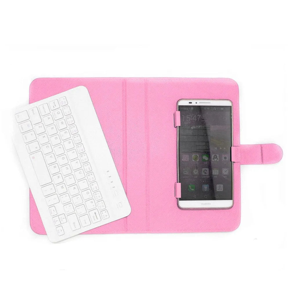 Wireless Bluetooth keyboard case with detachable keyboard for mobile phones and tablets