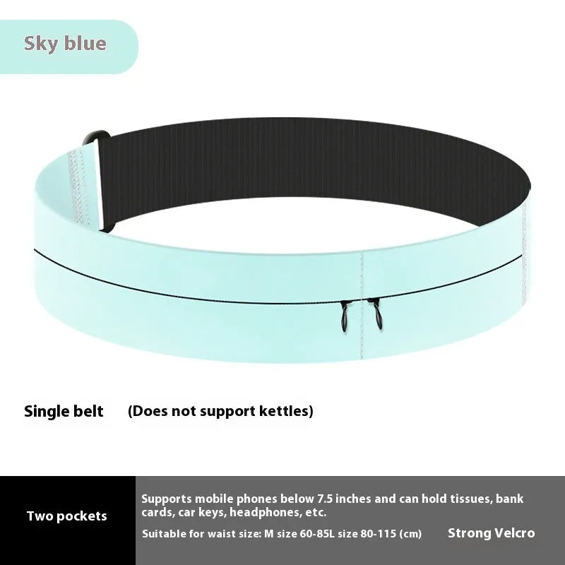 Running Mobile Phone Bag Waist Bag Multifunctional Fitness Marathon Sports Equipment with Waterproof and Breathable Features, Ultra Light Design, Available in Black, Pink, Gray and Sky Blue with Two or Three Pockets or 300ML Kettle Option