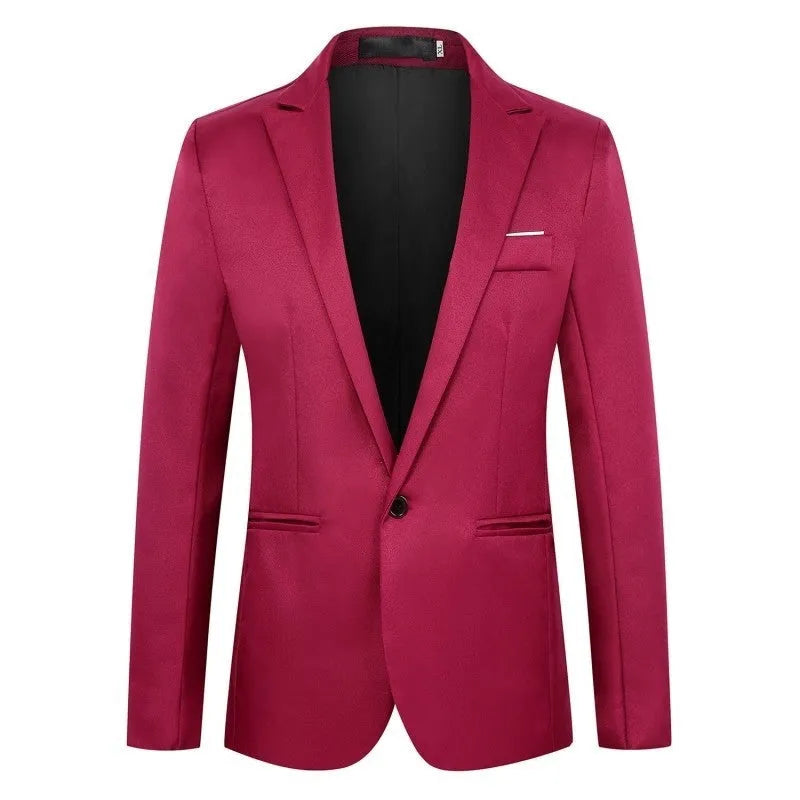 Men's loose-fit wedding suit jacket in acetate fibre available in eight colours with sizing from M to 5XL