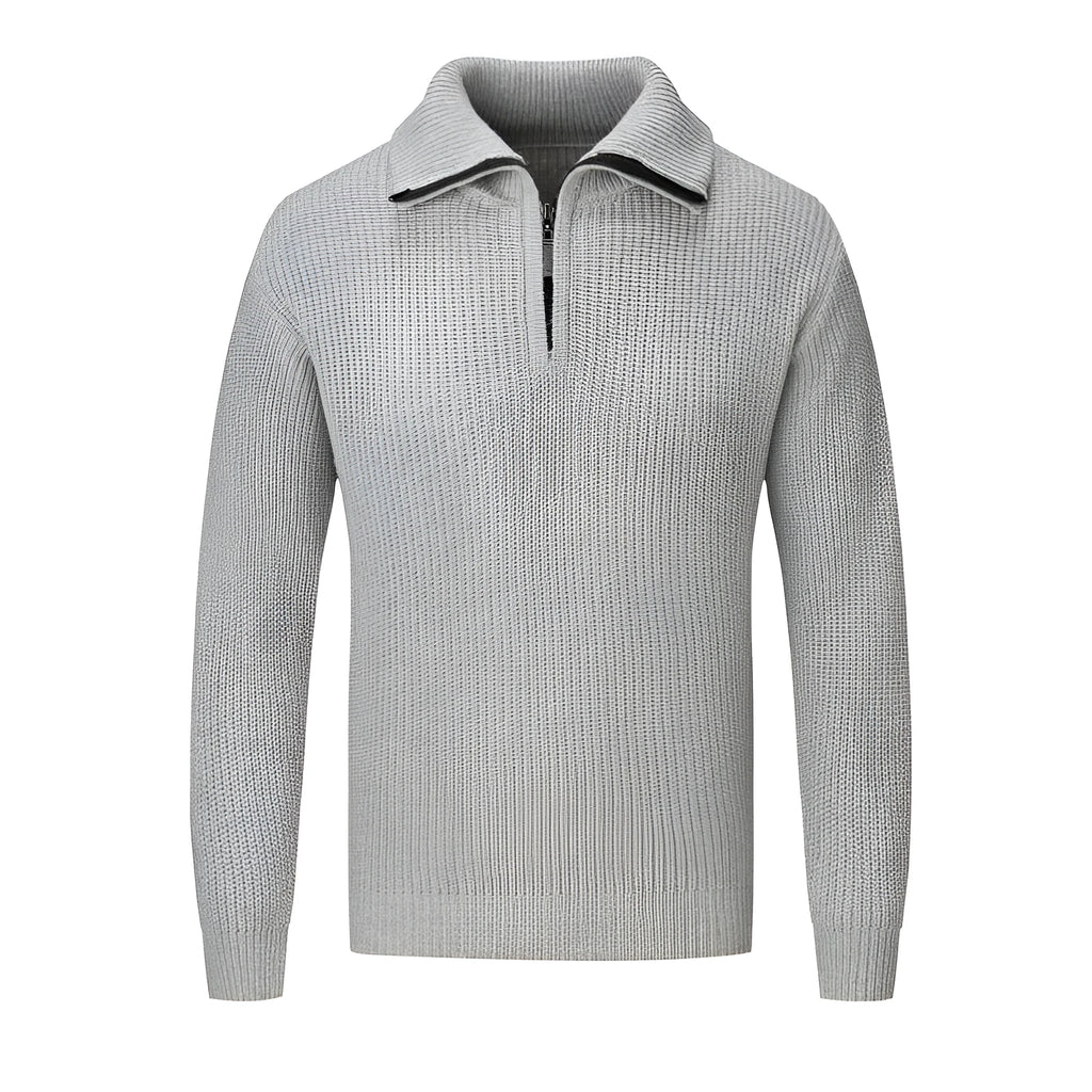 Men's slim fit pullover sweater in solid colour for autumn and winter leisure wear