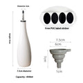 Ceramic oil pot with stainless steel funnel and brush in white, black, or coffee colour
