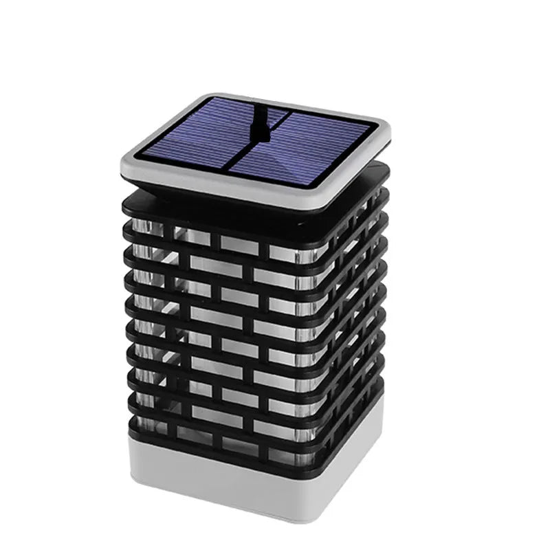 LED solar sensor flame torch lantern light with USB charging outdoor landscape