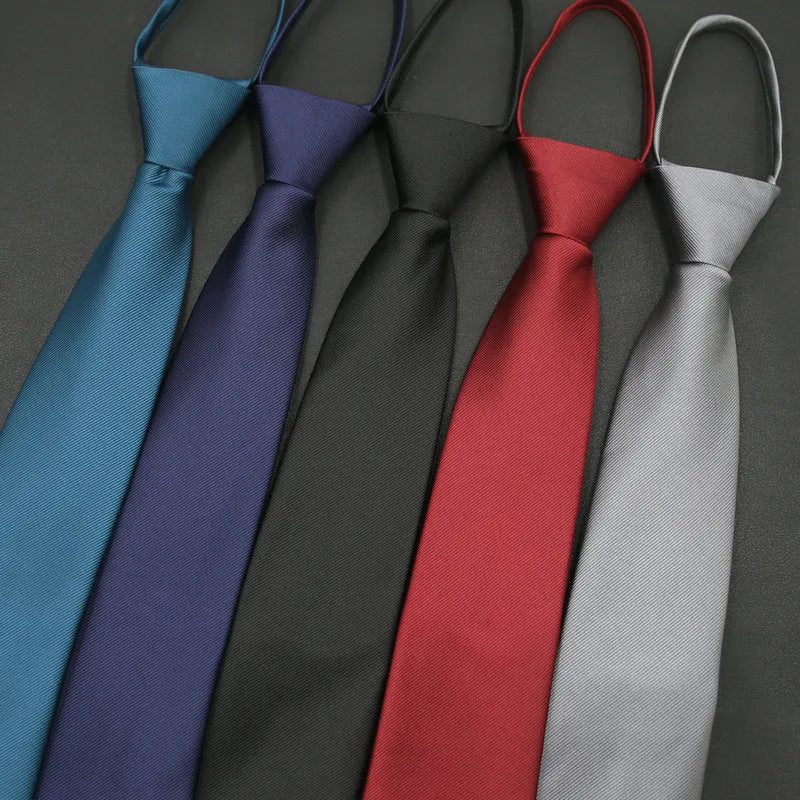 Men's knot-free zipper bow tie in striped geometric pattern, 48cm long, 8cm wide, available in 36 colours