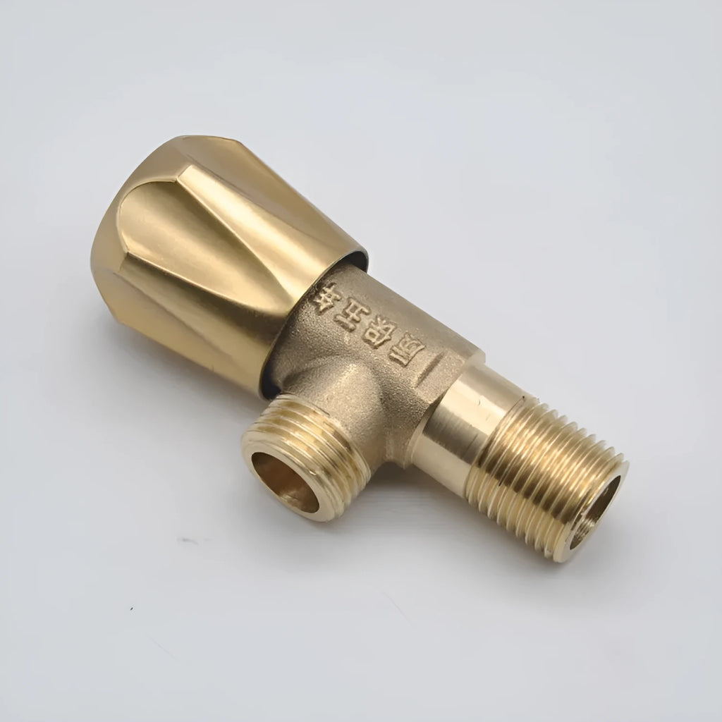 Gold brass copper angle valve with 15mm inner diameter for household plumbing