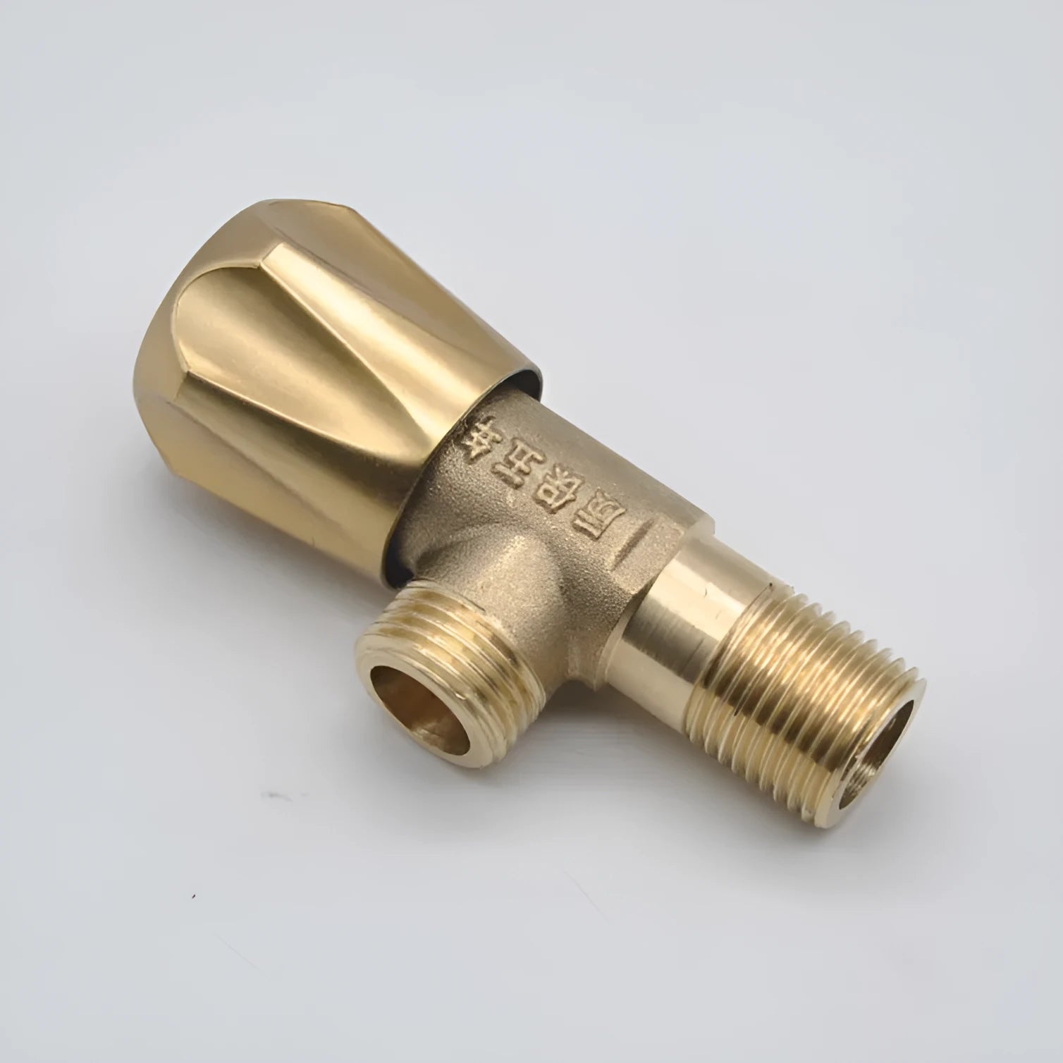 Gold brass copper angle valve with 15mm inner diameter for household plumbing