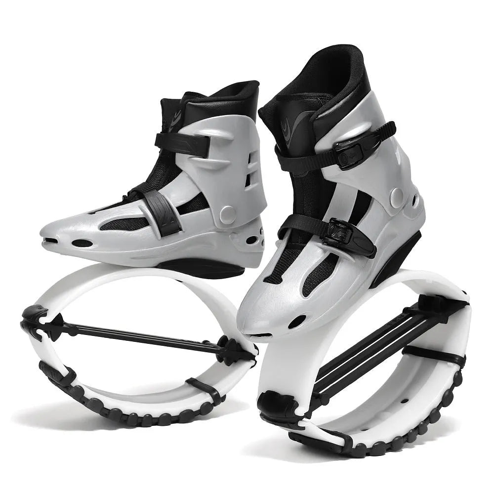 TPU bouncing shoes for sports in multiple colour combinations including pink silver, green silver, and black options