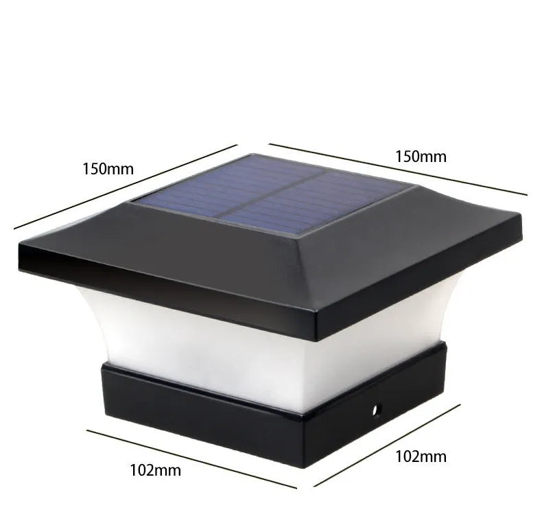 Compact solar garden LED landscape light with ground spike in garden setting
