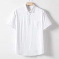 Men's linen T-shirt with loose lapels and short sleeves in hemp blend fabric