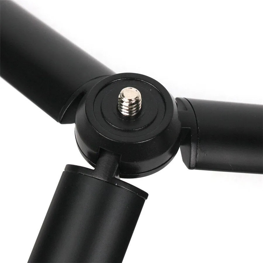 Black aluminium alloy phone tripod with handheld stabilizer for Apple iPhone compatibility