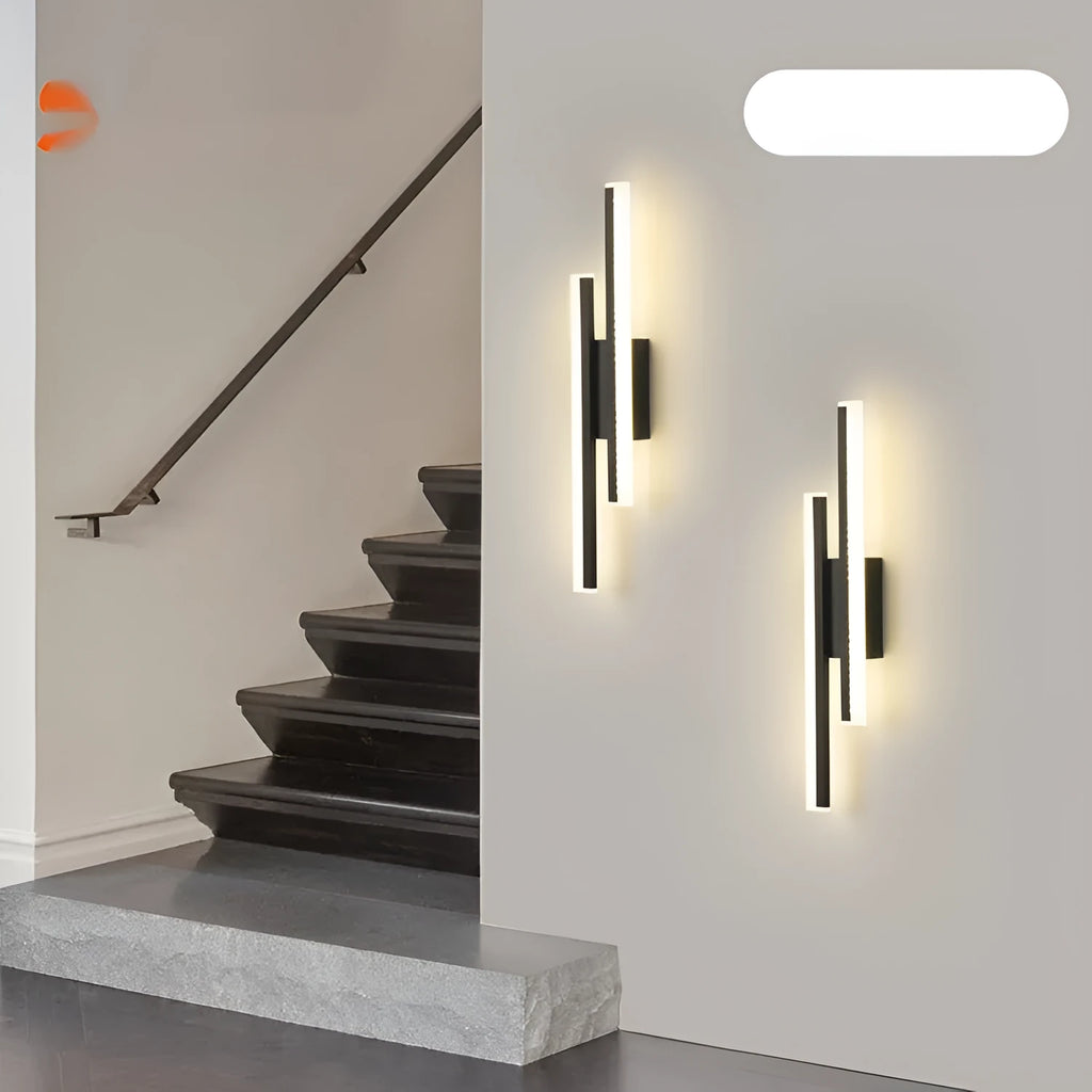 500mm long modern double line wall lamp with three light colour options