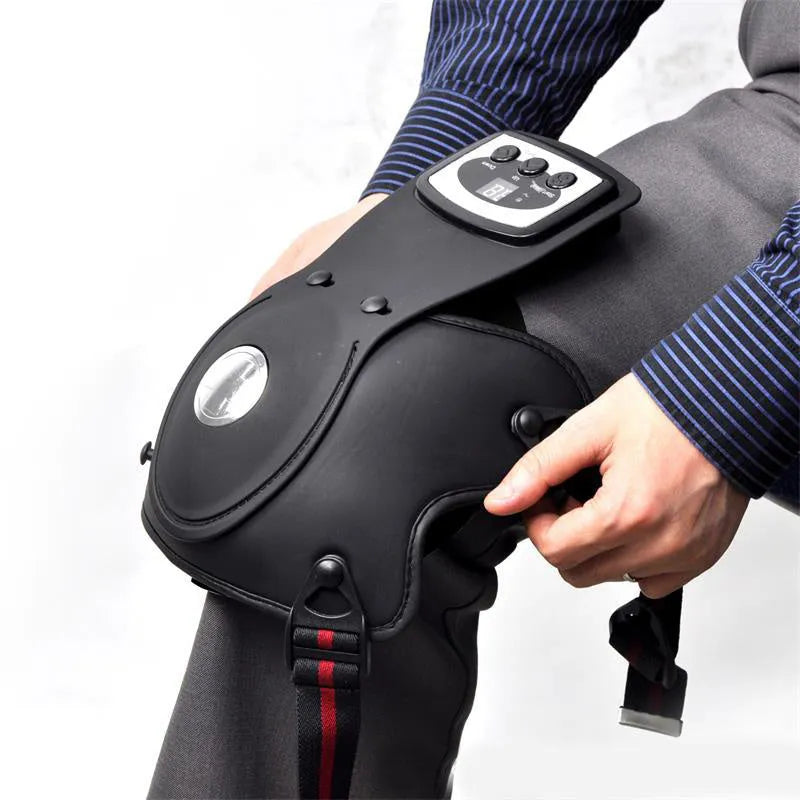 Infrared knee and shoulder massager with adjustable temperature control, knee pads, and shoulder pads.