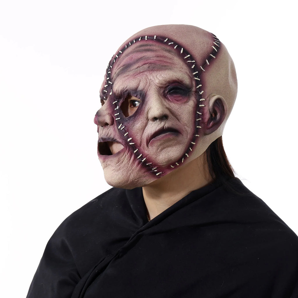 Three-sided grimace horror mask in natural latex for Halloween cosplay