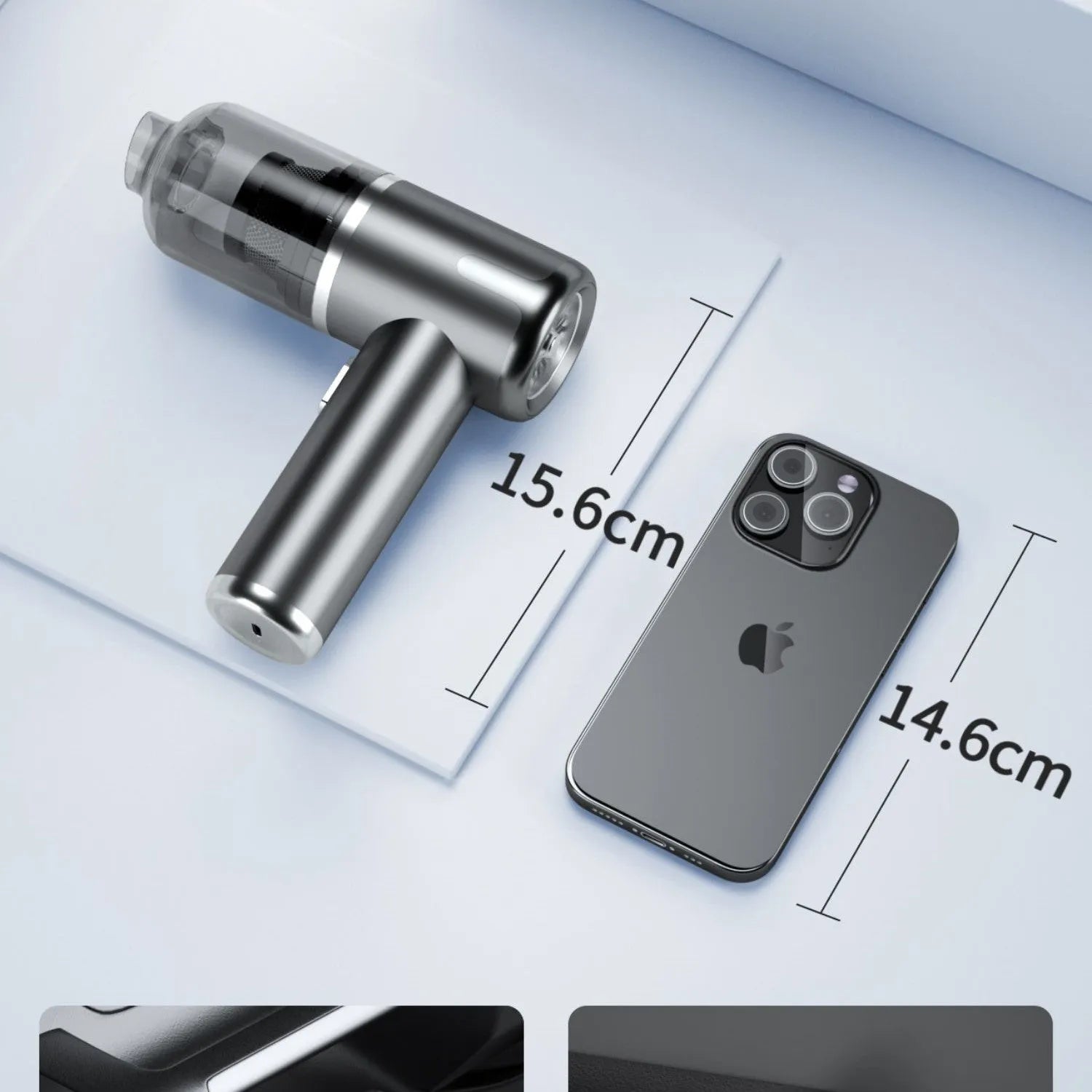 Cordless handheld vacuum cleaner with accessories for car interior cleaning