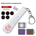 Infrared cat footprints laser toy with purple patterns and red money line on plastic teasing stick
