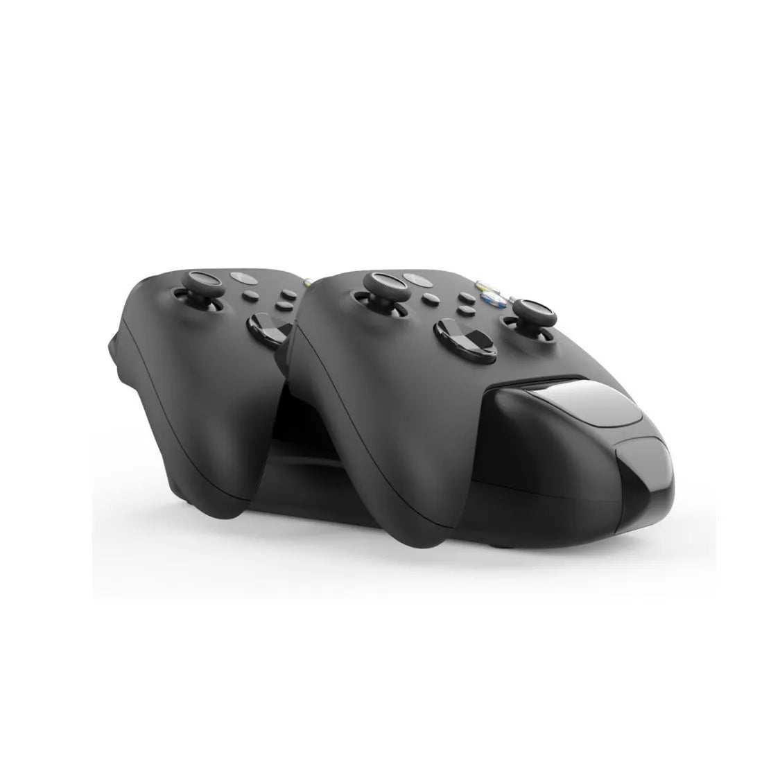 Black Xbox Series X/S dual controller charging station with LED indicators and two 600mAh battery packs