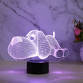 3D illusion dog desk lamp glowing in multiple colours with a touch button.