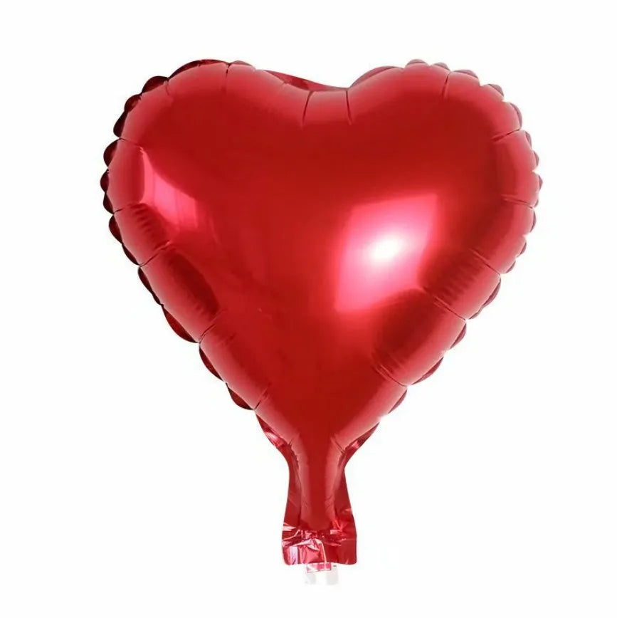 Aluminum foil peach heart shaped balloons in metallic colours for party decoration