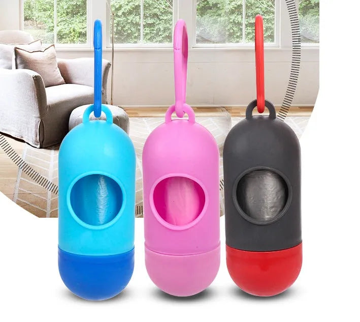 Dog waste cleanup bags in multiple colours showing 22.5 x 30 cm dimensions