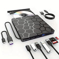 Black external USB CD/DVD drive with compact rectangular design for laptop and desktop computers