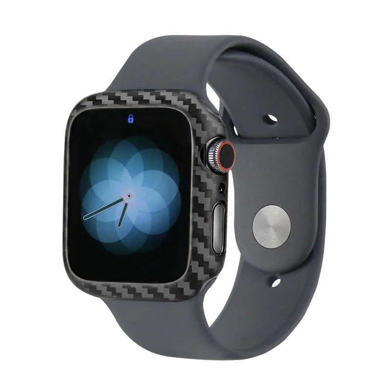 Ultra-thin black leather protective case for a 44mm Apple Watch 4.