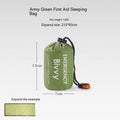 Portable disaster relief tent with emergency blanket and sleeping bag options orange and green colours