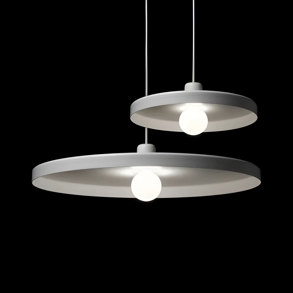 Aluminium alloy bar chandelier in black or white finish with 35cm, 50cm, or 60cm diameter options
