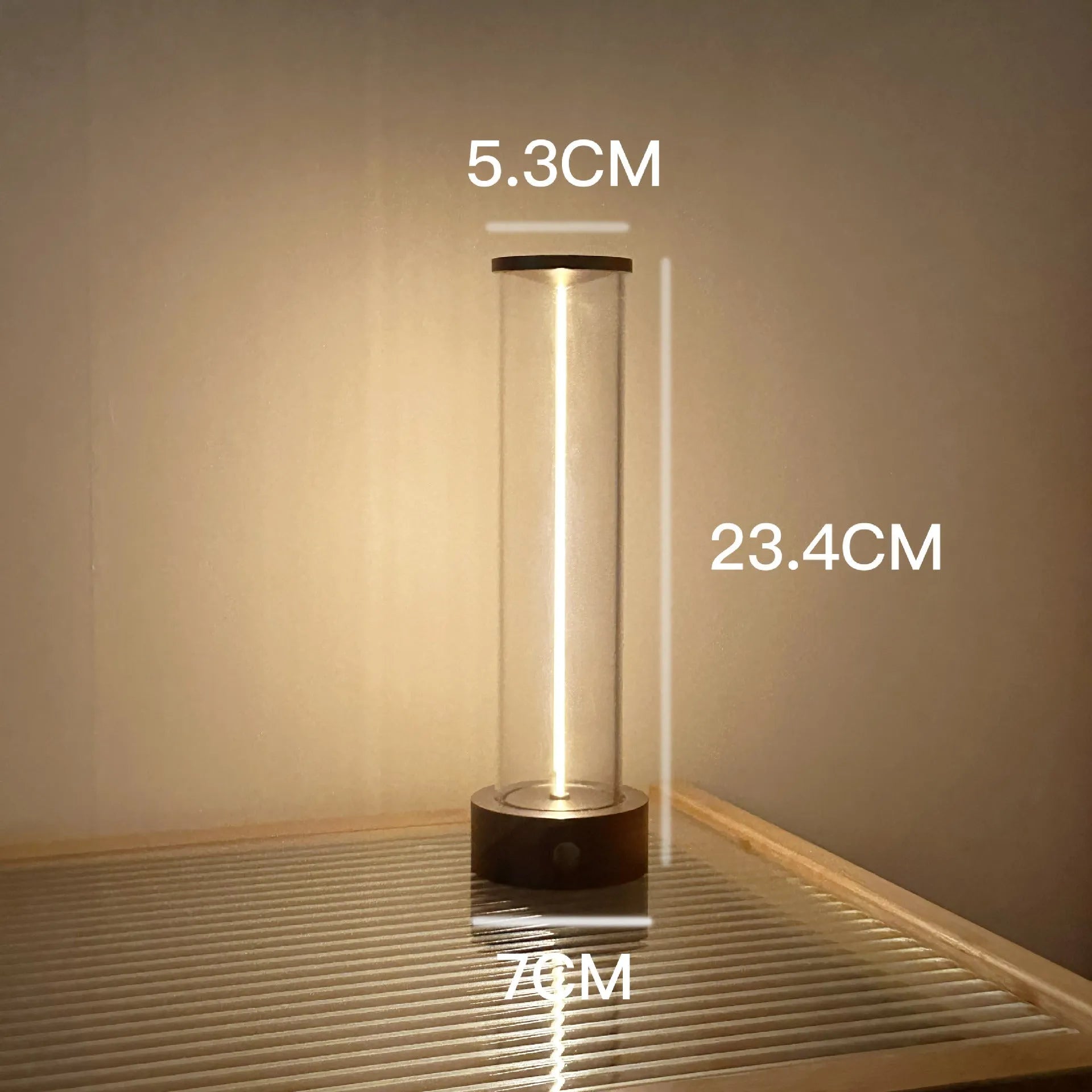 USB rechargeable magnetic LED night light strip with linear glass design