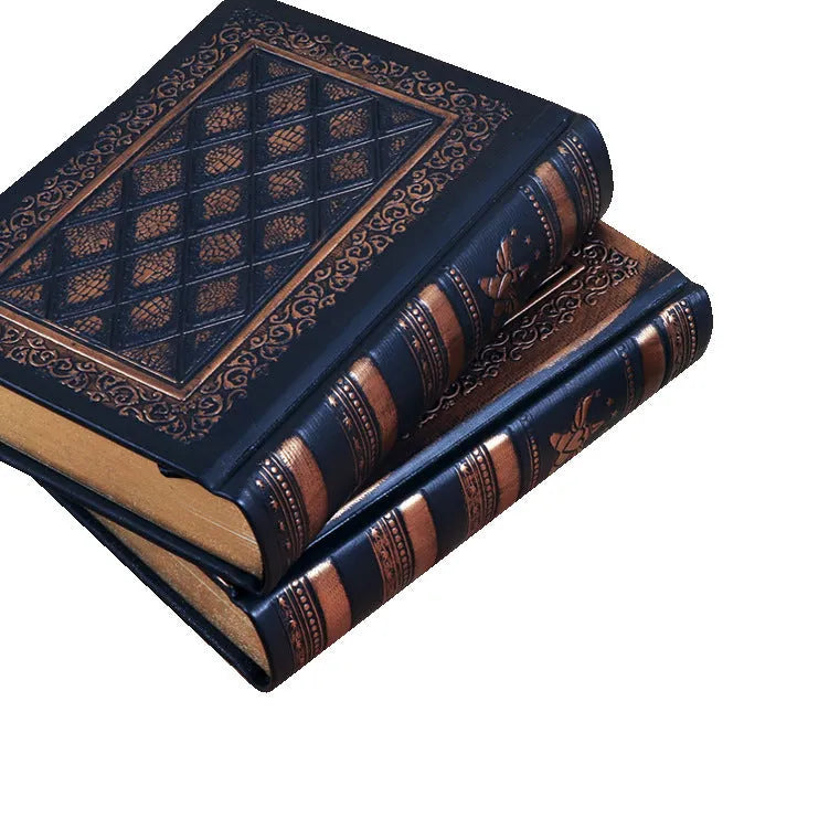 Embossed faux leather notepad with three-dimensional cover design in bronze colour
