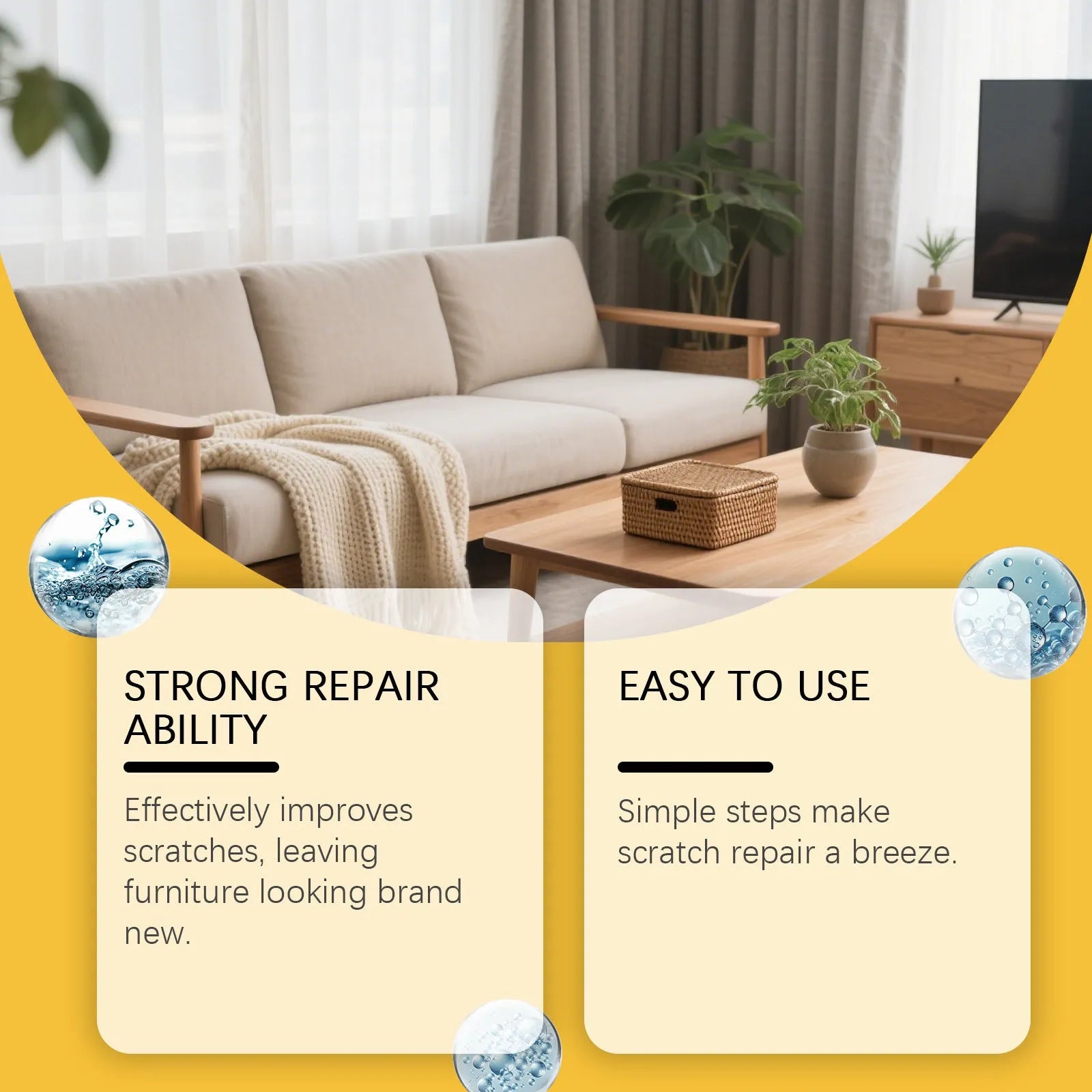 100ml wooden furniture scratch care agent bottle with cleaning towel for surface maintenance