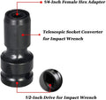 Telescopic scaling bit holder with hexagonal handle for electric wrench drives