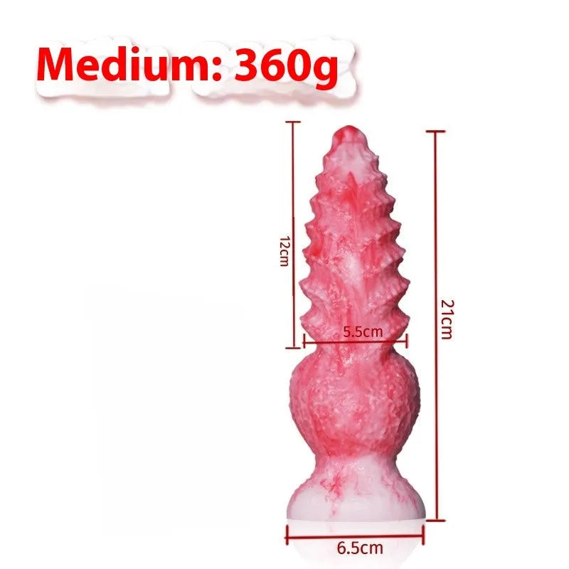 Pink platinum silicone penis-shaped masturbation device for women, showing Berserker S and M models.