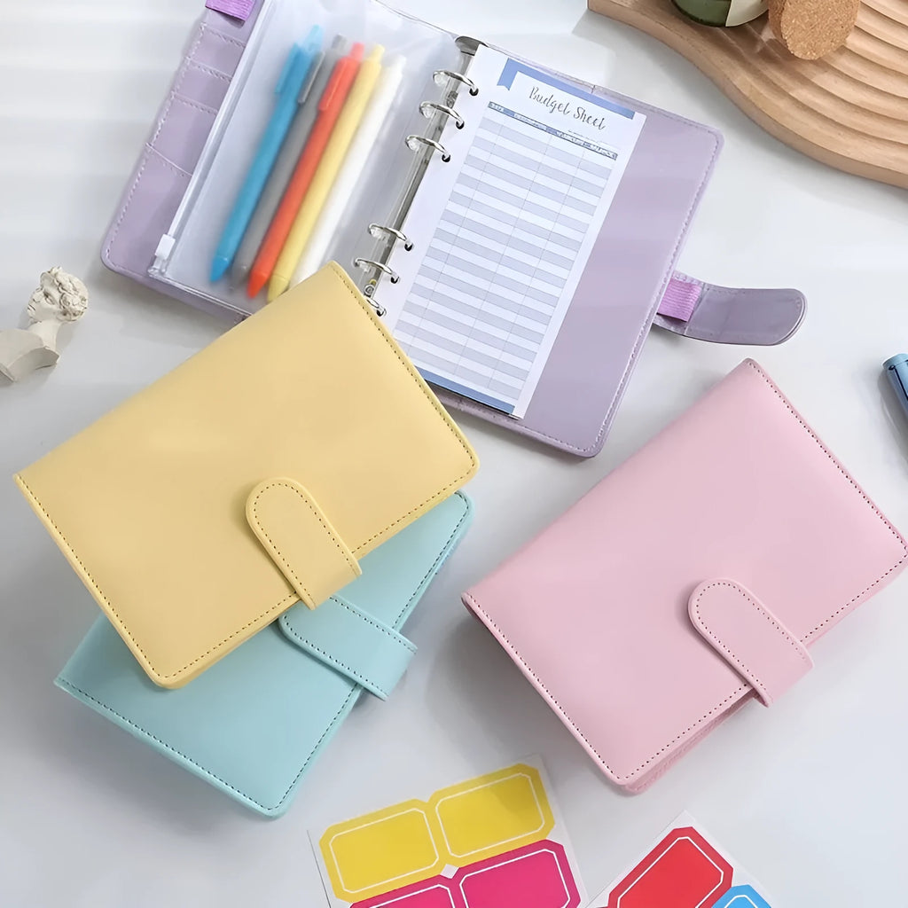 A5 PU leather zipper notebook shell in a solid colour, shown closed with the zip fastened.