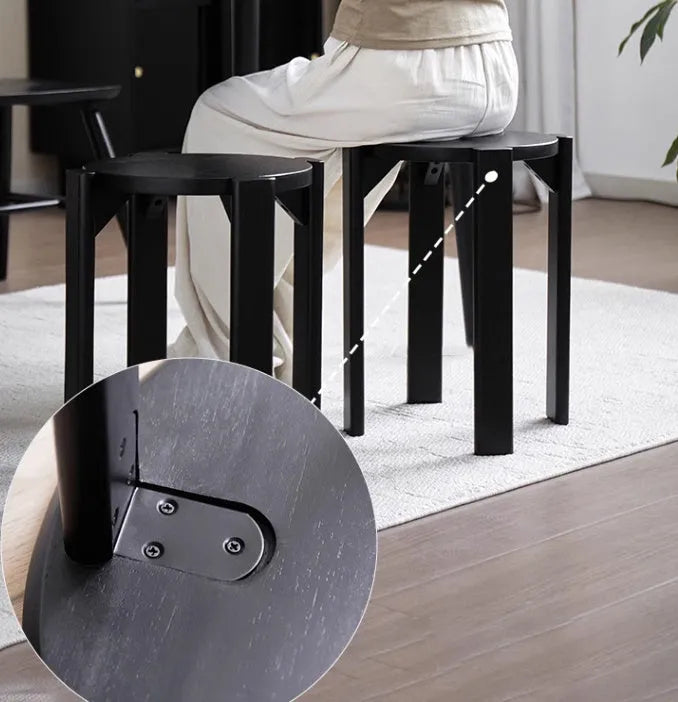 Iron stackable round dining stool in modern simple style available in four colour options