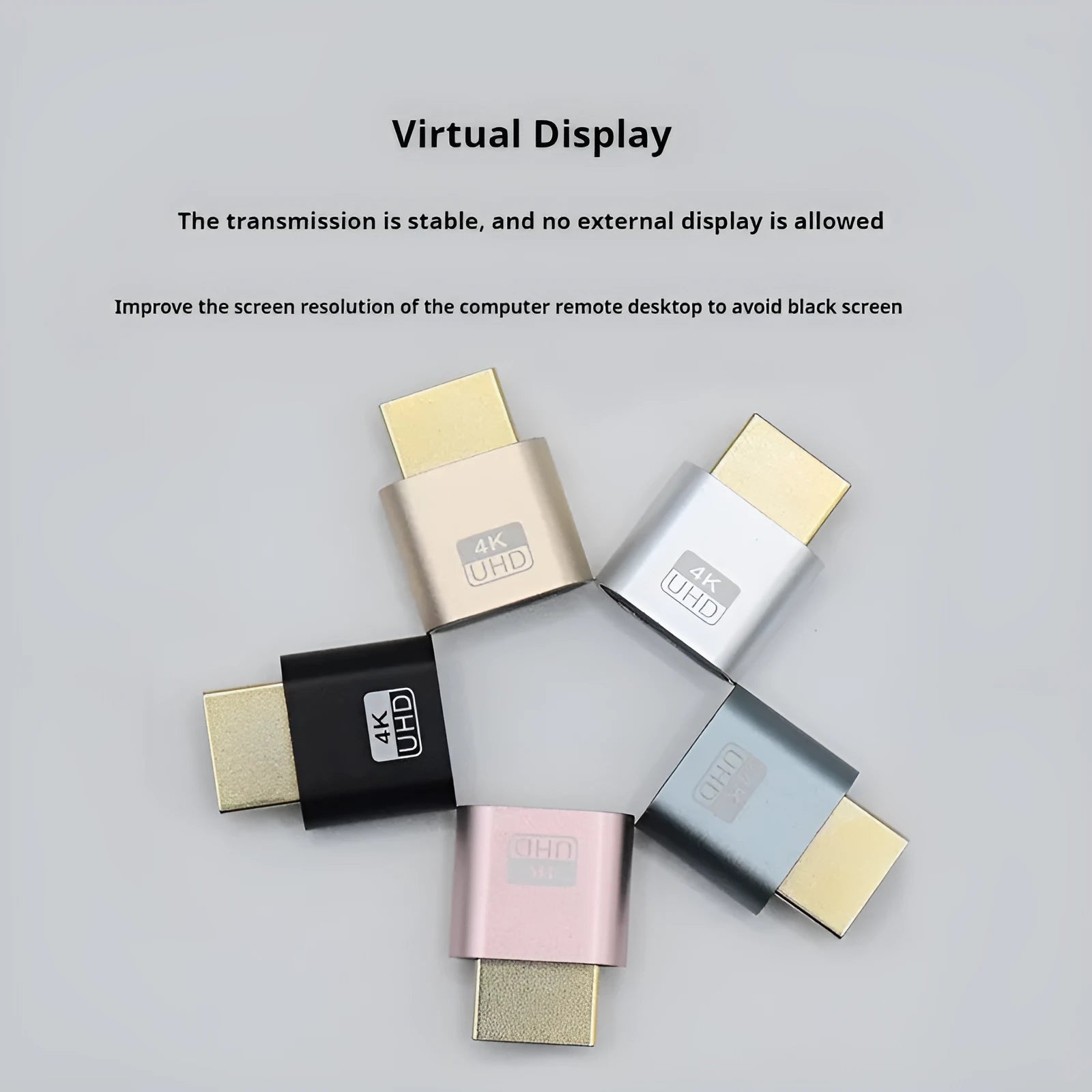 Compact 26.5mm wireless HDMI dummy plug adapter for graphics card virtual display simulation.