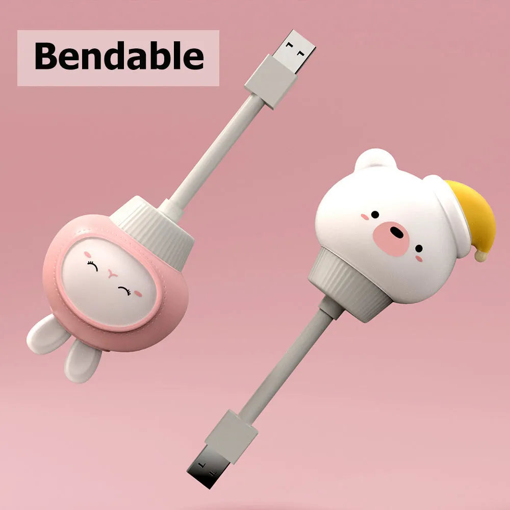 USB portable LED night light in cartoon animal shape with remote control