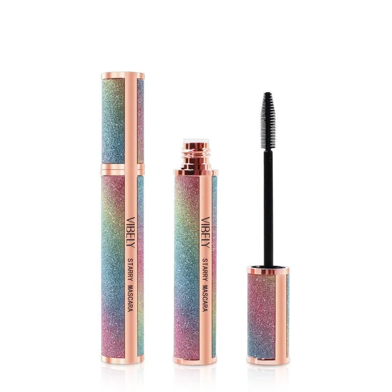 Black waterproof mascara for long thick curling lashes with smudge-resistant formula.