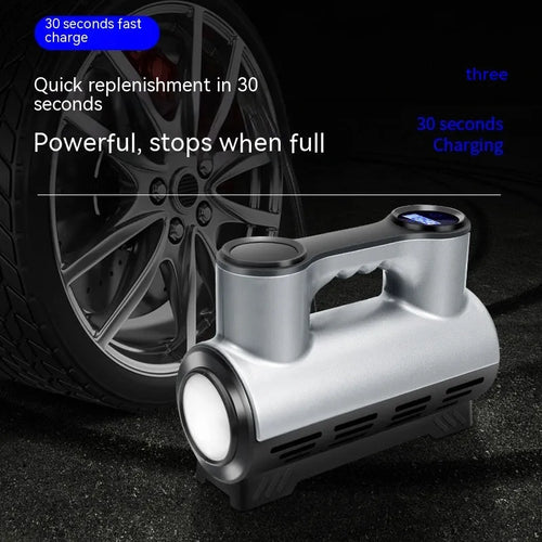 12V portable car air compressor with pressure gauge and LED light on ABS housing
