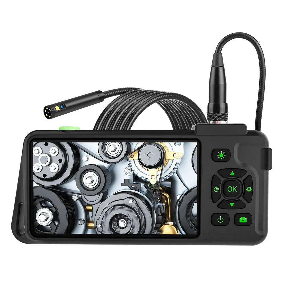 Handheld industrial endoscope with 4.5-inch screen and 5.5mm camera probe on 1m cable