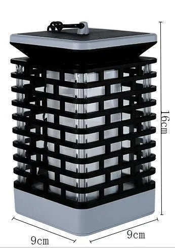 LED solar sensor flame torch lantern light with USB charging outdoor landscape