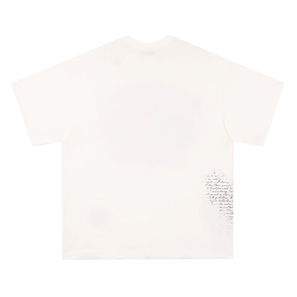 Retro hip hop gothic t-shirt with letter pattern in black and white colours