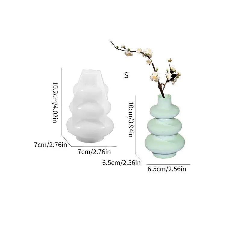 Three layer circular vase ornaments silicone baking mould in modern simplicity style