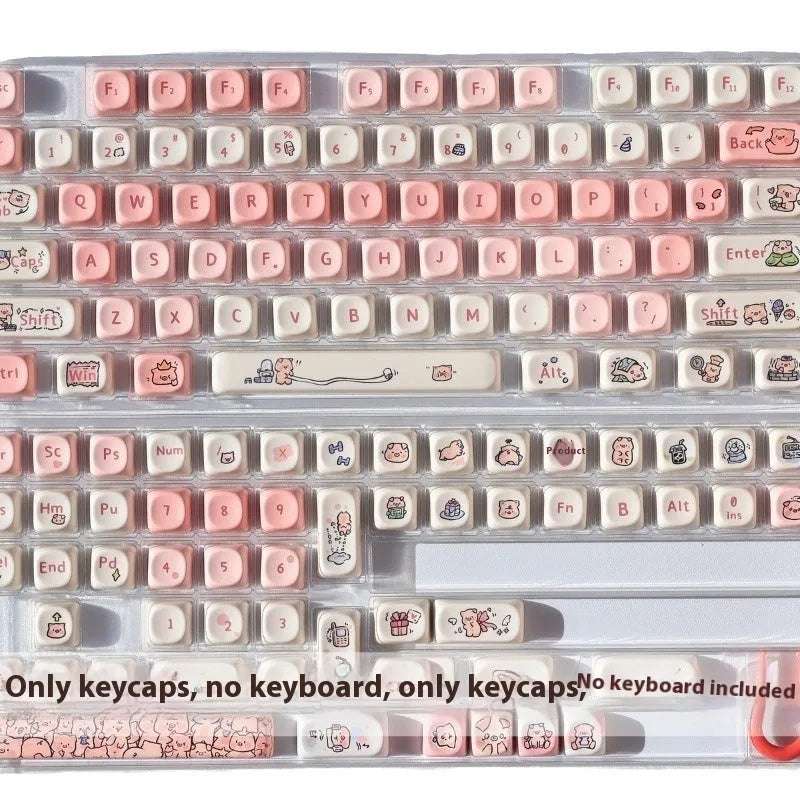 Pink Fragrant Pig decorative mechanical keyboard key cap with five-sided sublimation printing