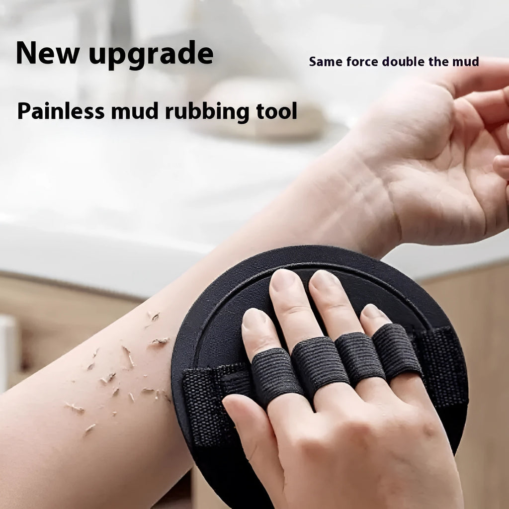 Rubber finger-style bath towel gripper for women in round cake design.